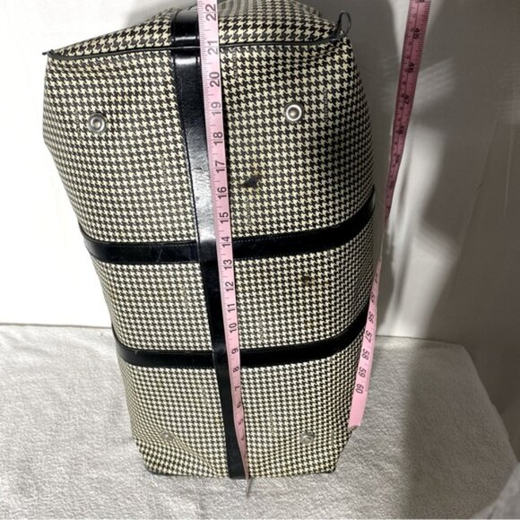 SOLD-Vintage Polo Ralph Lauren Houndstooth Coated Canvas Leather Duffle Bag RARE - Picture 16 of 16